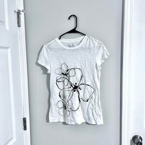 Merona white sheer floral short sleeve t shirt